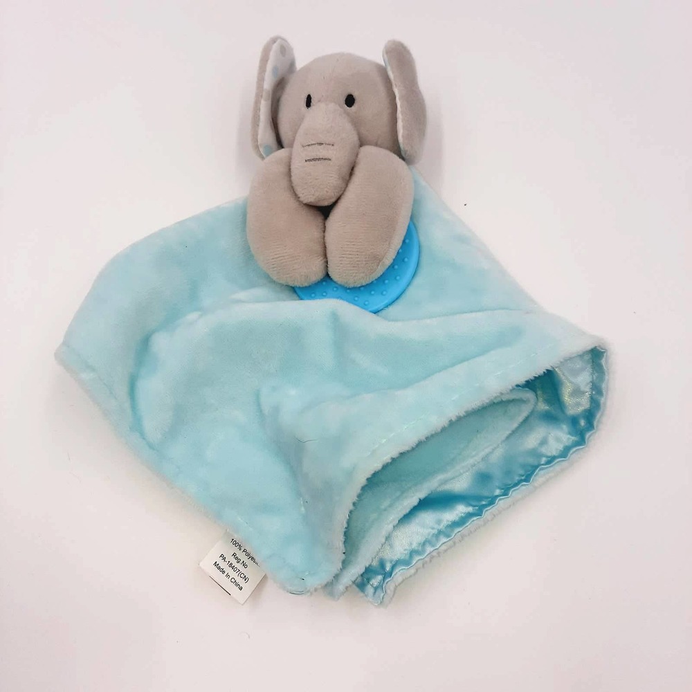 New Forever baby, security blanket, lovey, Teether Blue Elephant Stuffed Animal